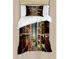 Abstract Library in Woods Duvet Cover Set