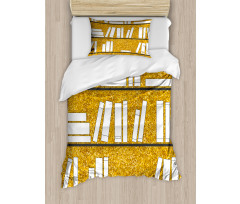 Simplistic Books on Shelves Duvet Cover Set