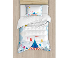 Circus Day Canvas Tent Duvet Cover Set