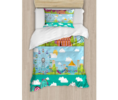 Carousels Slide Swings Duvet Cover Set