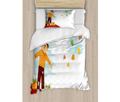 Scarecrow and Fruits Duvet Cover Set