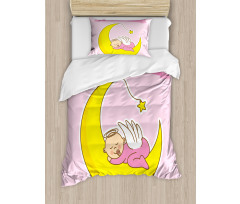 Moon Baby Girl Sleeping Duvet Cover Set