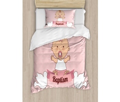 Baby with a Message Cartoon Duvet Cover Set