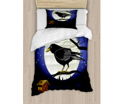 Full Moon Night Bird Duvet Cover Set