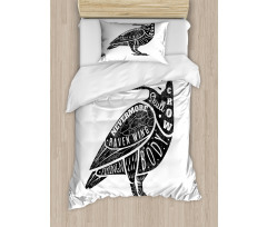 Gothic Bird Font Pattern Duvet Cover Set