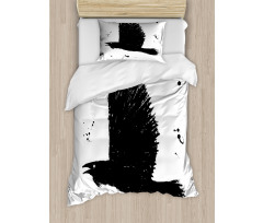 Gothic Ink Sketch Bird Duvet Cover Set