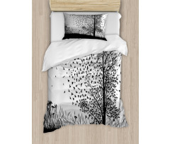 Murder of Crows on Tree Duvet Cover Set