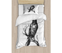 Bird on Bare Branch Art Duvet Cover Set