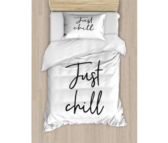 Hand Drawn Typography Duvet Cover Set