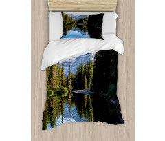 Fir Tree Reflections on Lake Duvet Cover Set