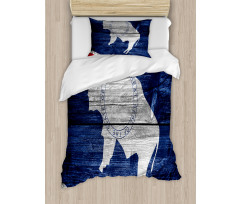 Equality State Flag Wooden Duvet Cover Set