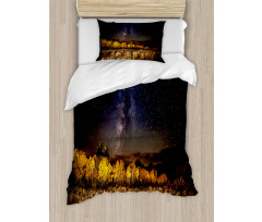 Milky Way Aspens and Tetons Duvet Cover Set