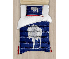 State Flag Paint on Bricks Duvet Cover Set