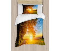 Tranquil Path at Sunset Duvet Cover Set