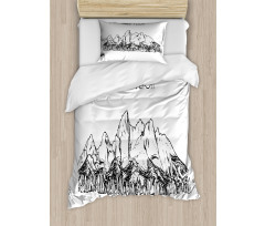 Simple Sketch Grand Teton Duvet Cover Set