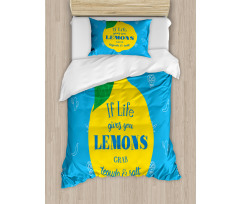 Mexican Words on Lemon Duvet Cover Set