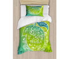 Vibrant Ombre Text on Lemon Duvet Cover Set