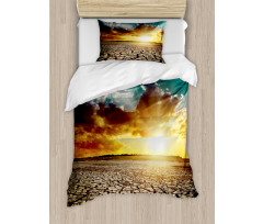 Sunset Cracked Earth Duvet Cover Set