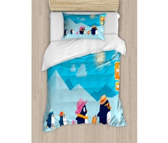 Funny Penguin Family Trip Duvet Cover Set