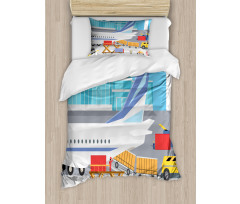 Loading Cargo Plane Cartoon Duvet Cover Set