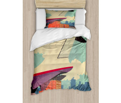 Vintage Air Cargo Plane Duvet Cover Set