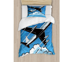 Pop Art Take Off Plane Dots Duvet Cover Set