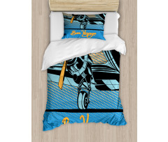 Retro Plane with Propeller Duvet Cover Set