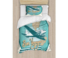 Bon Voyage and Retro Plane Duvet Cover Set