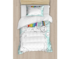 Childish Drawn Rainbow Sun Duvet Cover Set