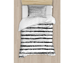 Grungy Brushstroke Lines Duvet Cover Set