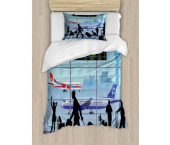 Planes People Flight Board Duvet Cover Set