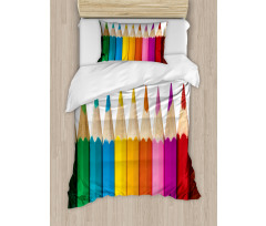 Colorful Pencils Macro Photo Duvet Cover Set