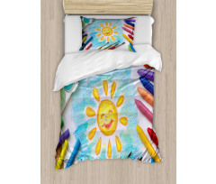 Child's Happy Sun Painting Duvet Cover Set