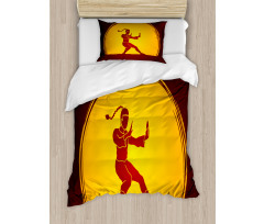 Bicolour Karate Pose Moon Duvet Cover Set