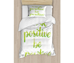 Words in Green Tone Duvet Cover Set