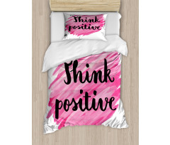 Text Pink Strokes Duvet Cover Set