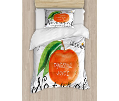 Watercolor Citrus Fruit Duvet Cover Set