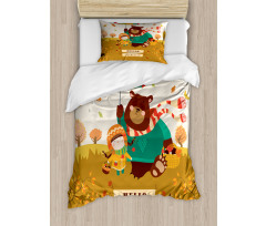 Hello Autumn Cartoon Duvet Cover Set