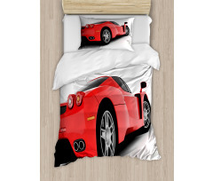 Red Super Sports Car Duvet Cover Set