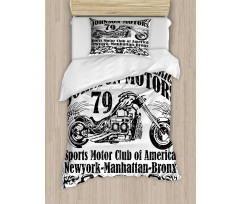 Old Racer Motorcycle Duvet Cover Set