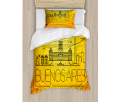 Buenos Aires Line Art Duvet Cover Set