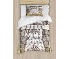 Christmas Sketch Stocking Duvet Cover Set