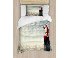 Santa Sits on Chimney Duvet Cover Set