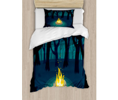 Campfire Woods Night Duvet Cover Set