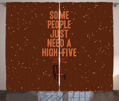 Funny High 5 in Face Words Curtain