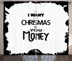 Humorous Words with Christmas Curtain