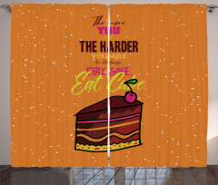Doodle Stay Safe Eat Cake Curtain