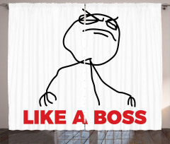 Cool Stickman and Like a Boss Curtain