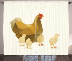 Polygonal Animal Art Curtain