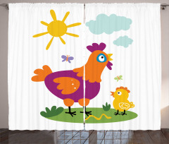 Chicken Baby Cartoon Curtain